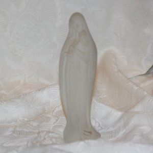 Madonna and Child Satin Glass 7.5" Figurine Made in France Lead Crystal